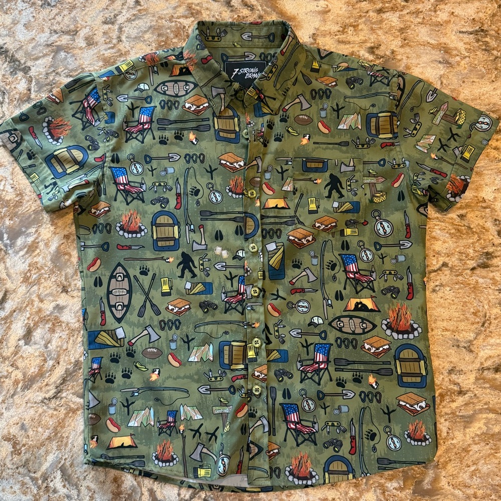 Boys 7-Strong Brand “Into the Woods” Youth Button Up Camping Shirt